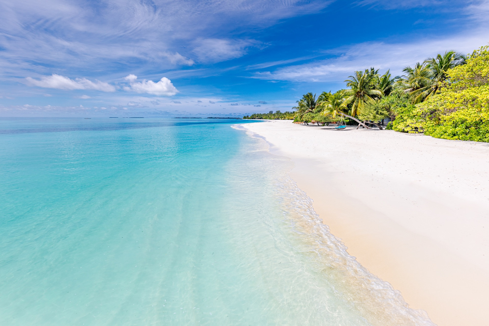 Hotel marketing of luxury Maldives resort with gorgeous beach view